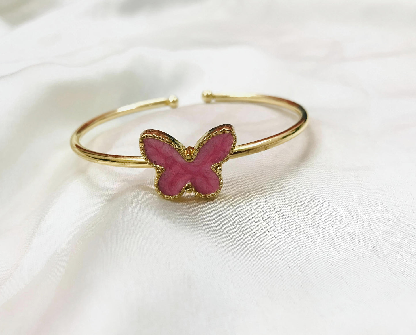 Blush Butterfly Gold Cuff Bracelet