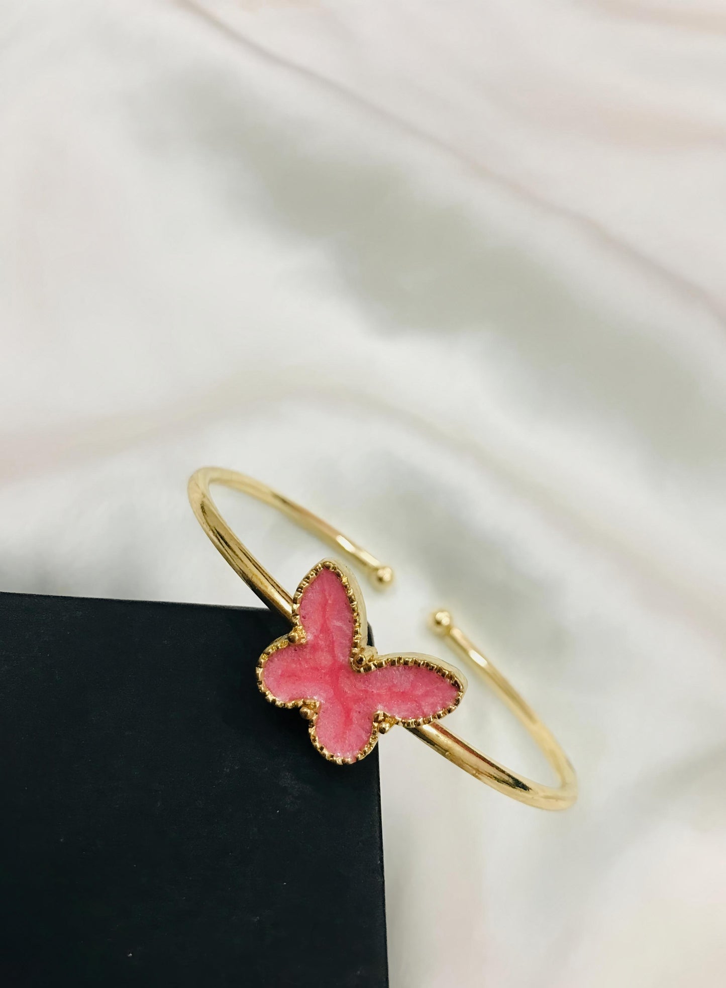 Blush Butterfly Gold Cuff Bracelet