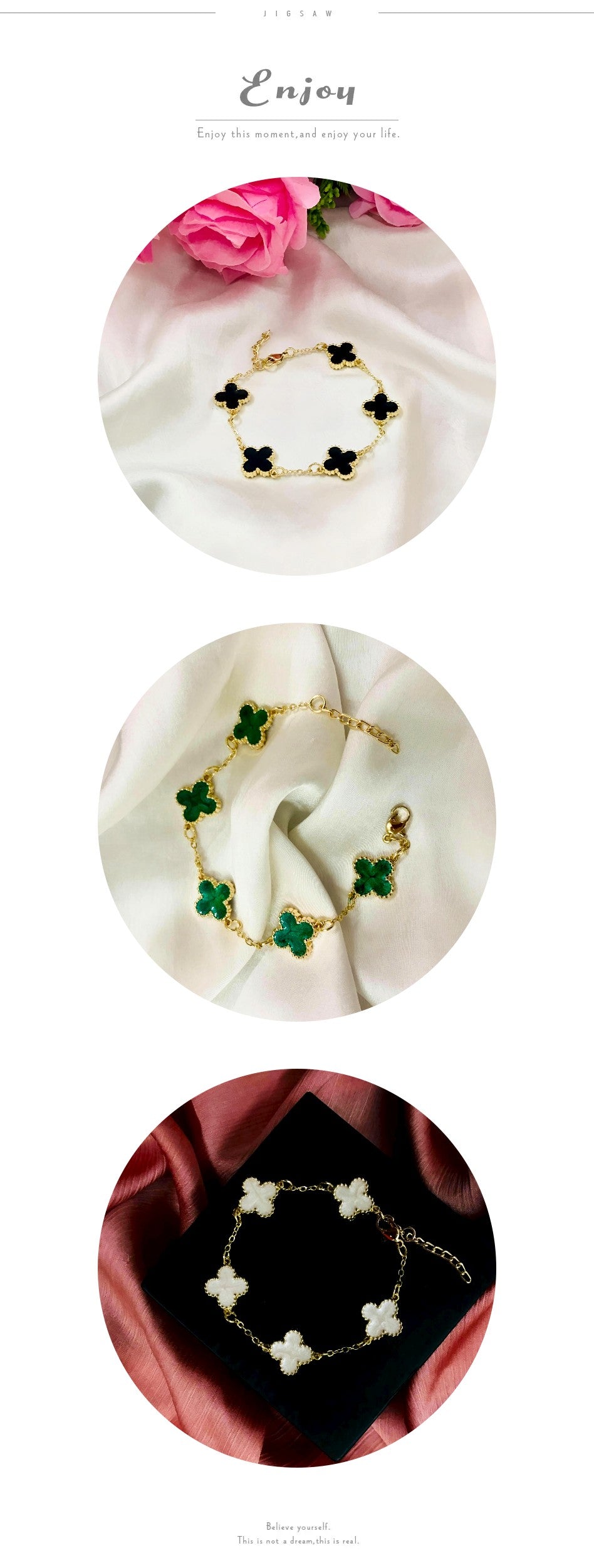 Set of 3 Clover bracelets